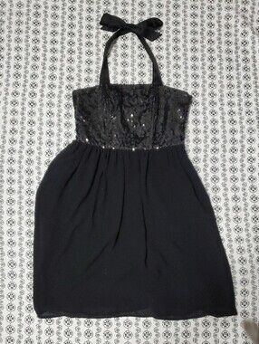 target limited edition black sequin halter party dress size 4